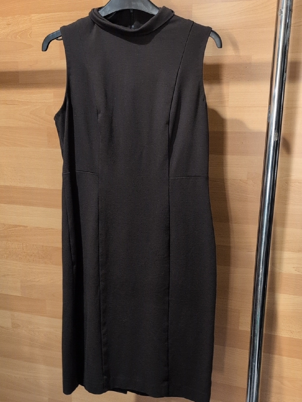 Etcetera Black Sleeveless Mock-Neck Midi Dress
